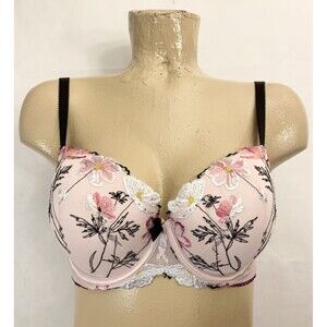 Victoria's Secret Pink Floral Embroidered Underwire Bra